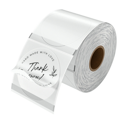 Etiquetas Térmicas Directas Circulares 2 × 2 pulgadas Transparentes (rollo con 400)