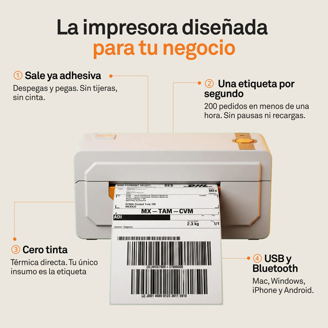 Zendio® Impresora Térmica de Etiquetas Z-474BT